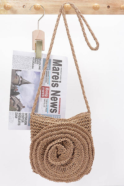 Faux Straw Handmade Big Flower Crossbody Bag