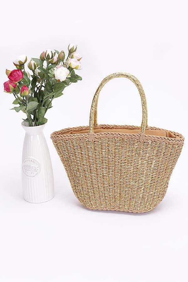 Faux Straw Sunshine Tote