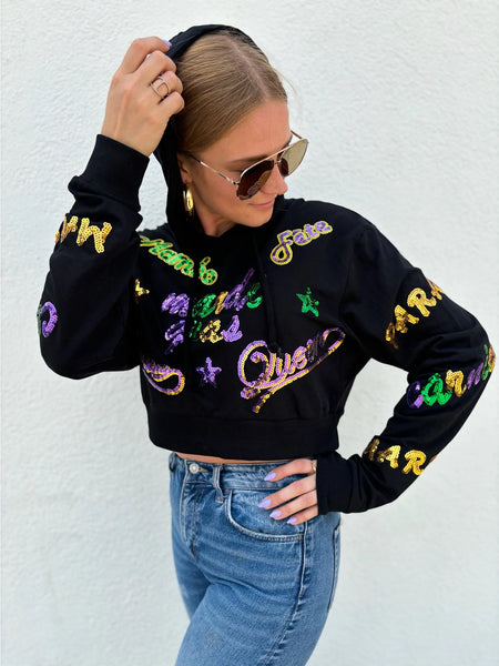 Mardi Explosion Crop Hoodie