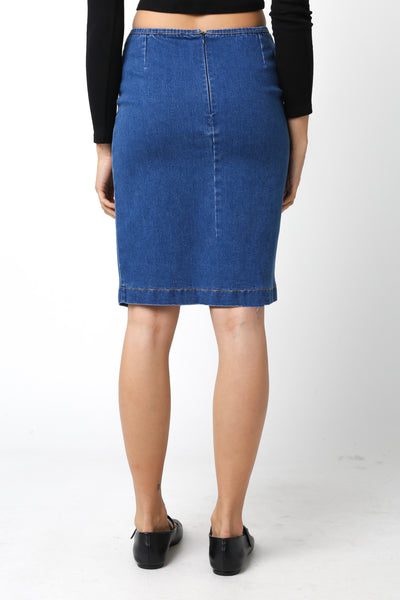 Knee Length Denim Skirt