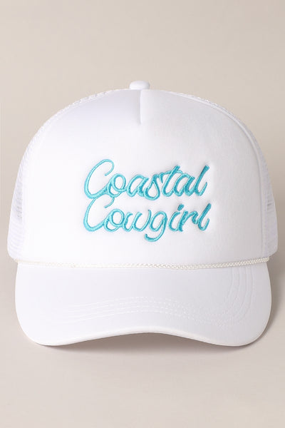 Coastal Cowgirl Embroidered Mesh Back Baseball Cap