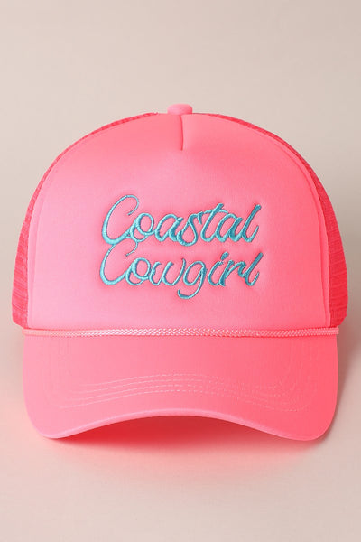 Coastal Cowgirl Embroidered Mesh Back Baseball Cap