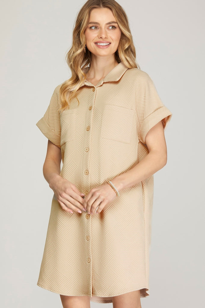 Textured Heavy Knit Mini Dress