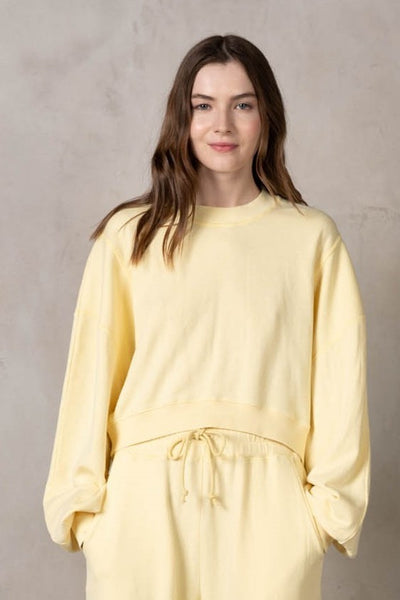Ribbed Semi-Cropped Sweatshirt