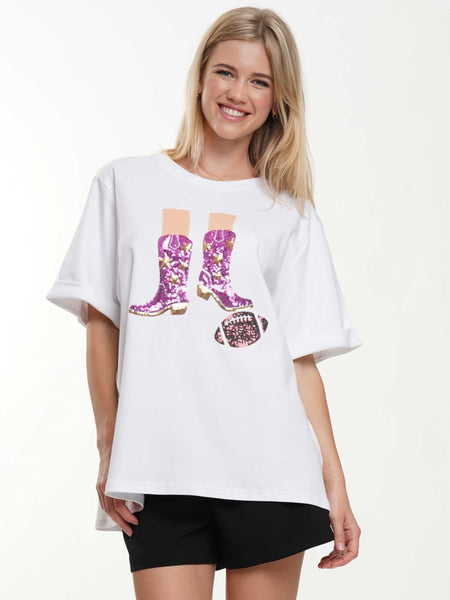 Western Boots Football Top