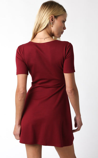 Short Sleeve Ruffled Hem Dress