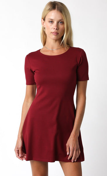 Short Sleeve Ruffled Hem Dress