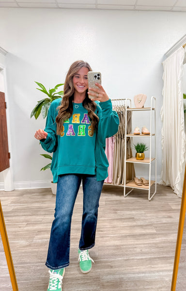 Sequin Mardi Gras Loose Fit Top