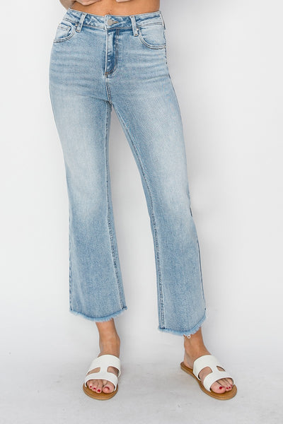 Risen High Rise Crop Straight Jean