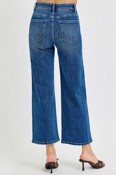 Risen High Rise Crop Wide Jeans