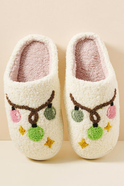 Christmas Light Bulbs Home Slippers