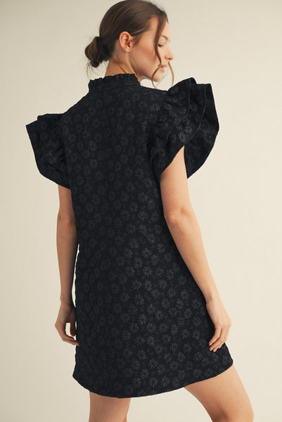 Floral Embroidered Ruffle Dress
