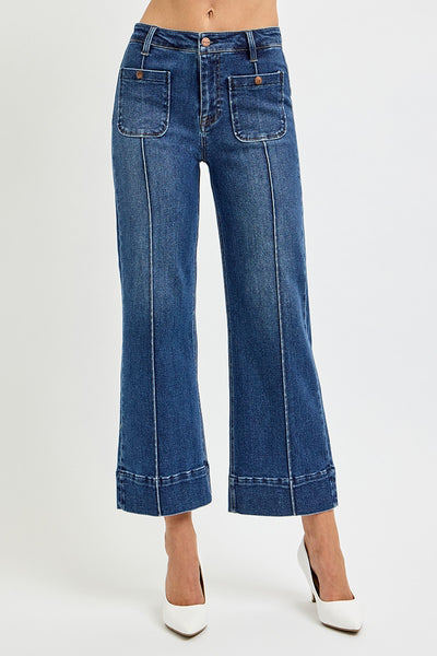 Risen HR Crop Wide Leg Jeans