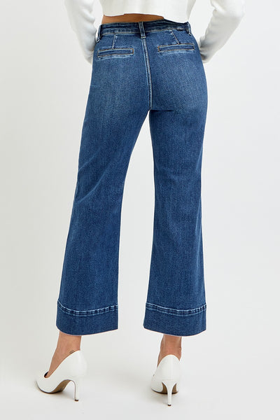 Risen HR Crop Wide Leg Jeans