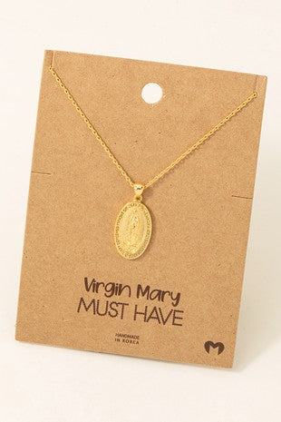 Virgin Mary Pendant Necklace