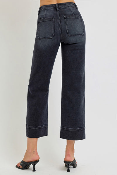 Risen High Rise Crop Wide Jeans
