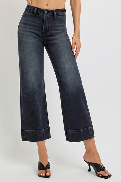Risen High Rise Crop Wide Jeans