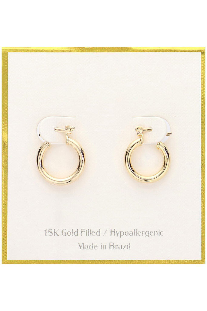 18K Hypoallergenic Mini Hoop Pincatch Earrings