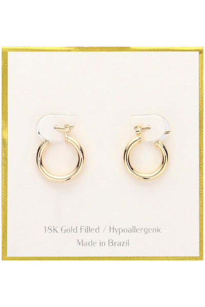 18K Hypoallergenic Mini Hoop Pincatch Earrings