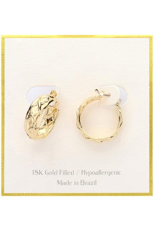 18K Hypoallergenic Hoop Pincatch Earrings