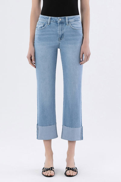 Vervet High Rise Cuffed Straight Jeans