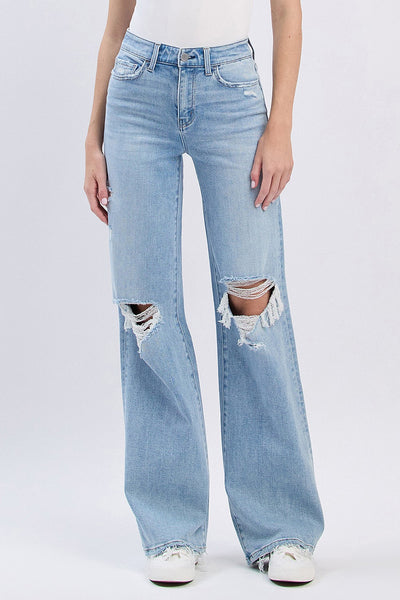 Vervet High Rise Distressed Wide Leg Jean