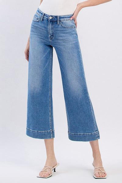 Vervet High Rise Crop Wide Leg Jeans