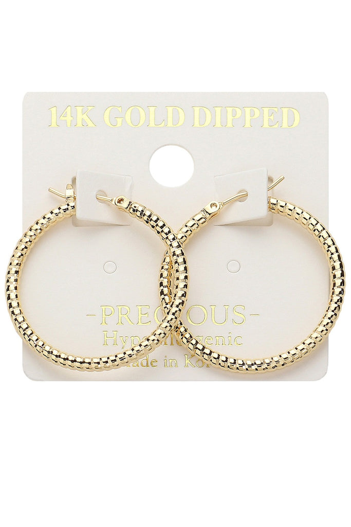 14K Hypoallergenic Hoop Pincatch Earrings