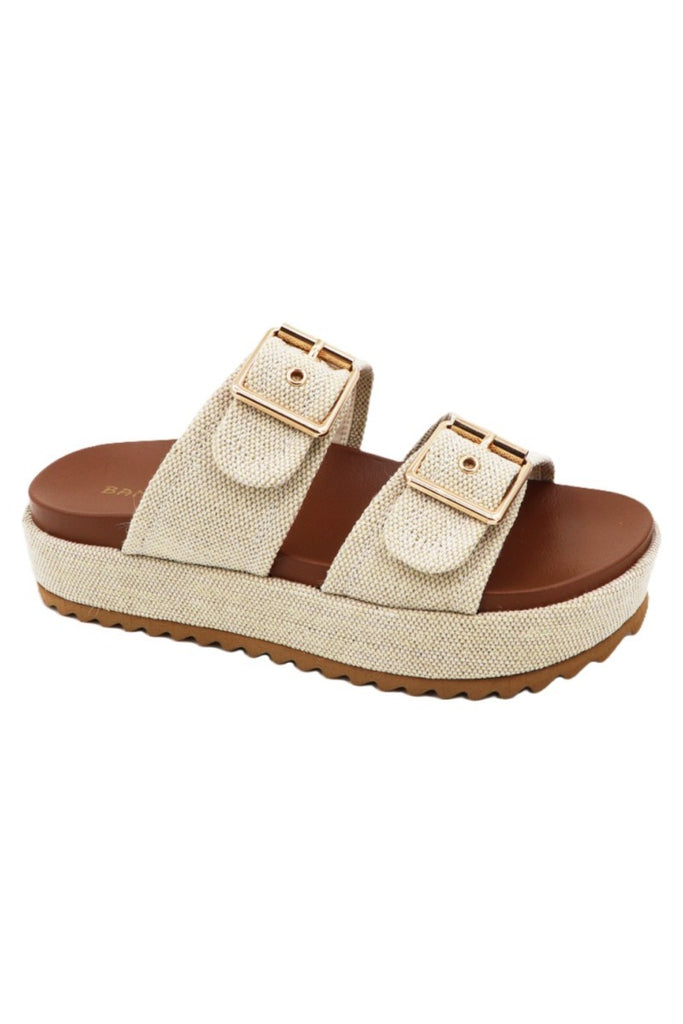 Bamboo New York Double Strap Slide Sandal