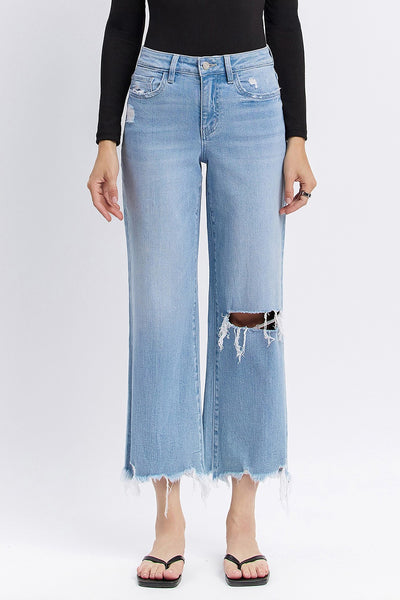 Vervet HR Distressed Crop Wide Jean