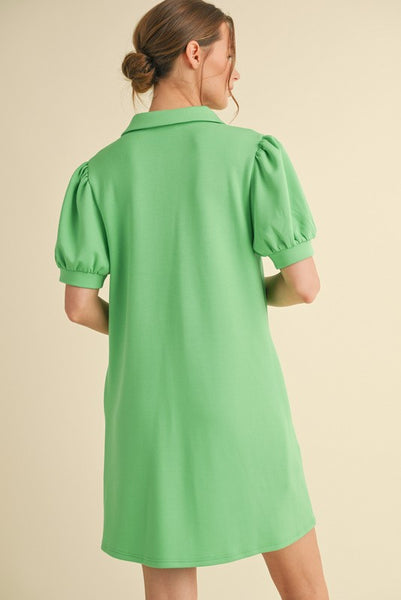 Jersey Collar Dress With Pockets