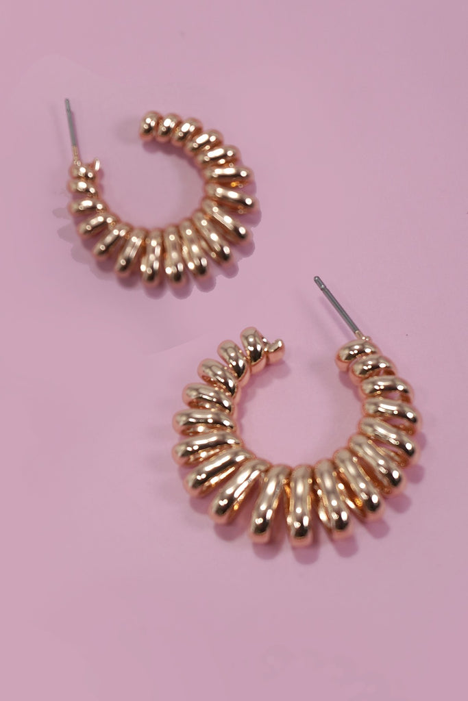 Classic Coiled Titanium Post Hoop Earrings