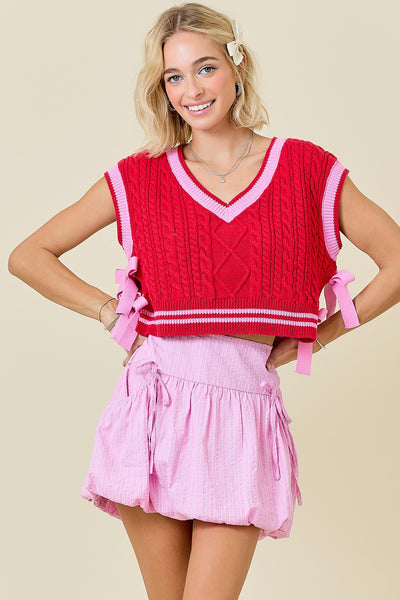 Striped Bubble Hem Skirt