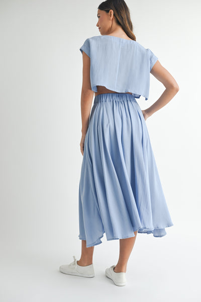 Crop Top And Midi Skirt Set