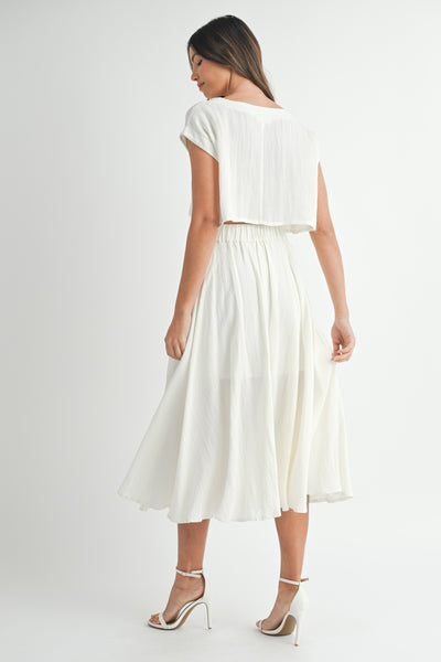 Crop Top And Midi Skirt Set