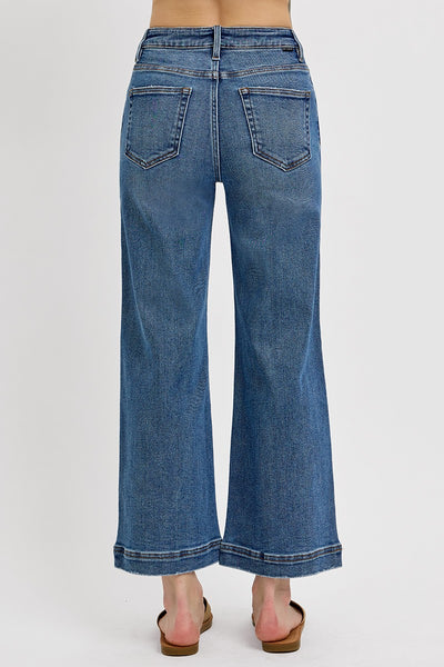 Risen HR Crop Wide Front Yoke Jeans