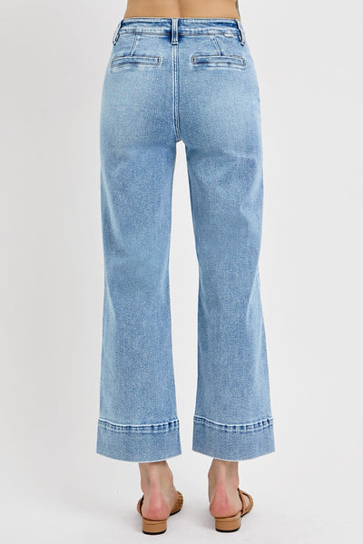 Risen HR Crop Wide Leg Jeans