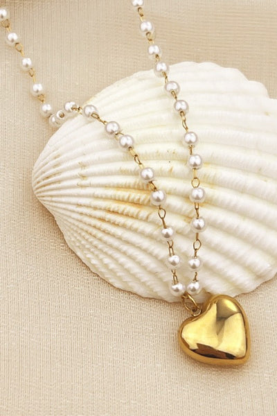 18k Stainless Steel Tarnish Free Heart Necklace