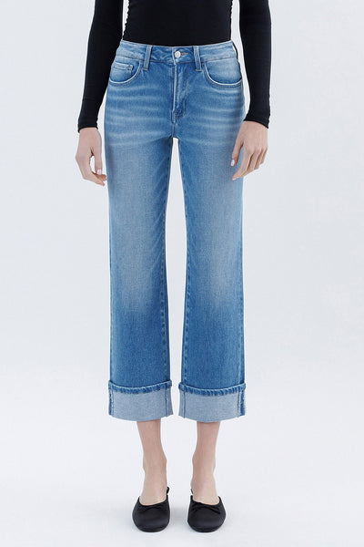 Vervet HR Cuffed Crop Straight Jeans