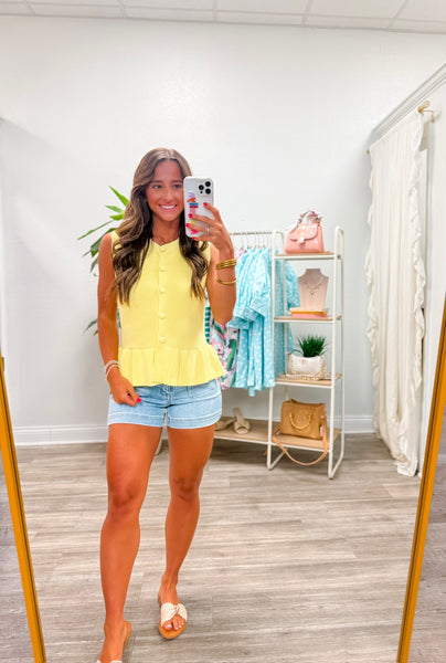 Sleeveless Peplum Knit Top