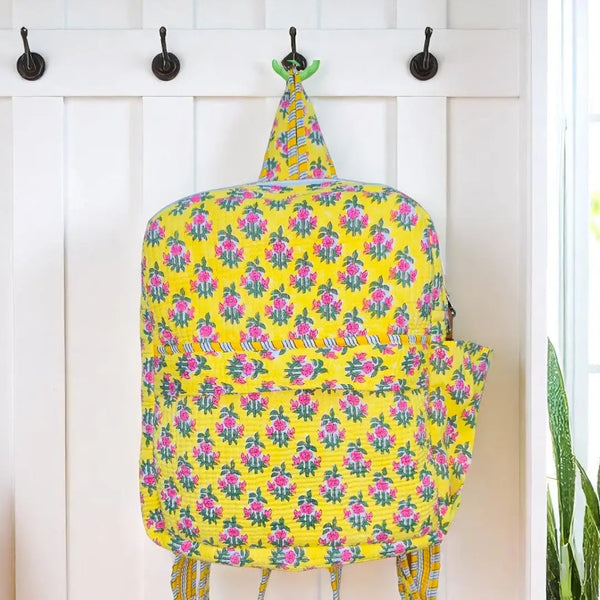Winona Yellow Floral Print Backpack