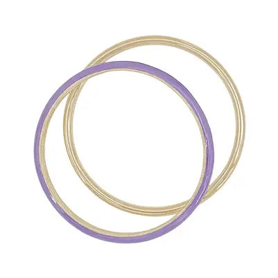 Lavender Color Coated Metal & Gold Set of 2 Bangles