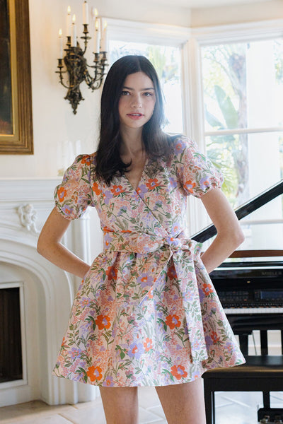 Floral Flare Dress w/ Waist Bow