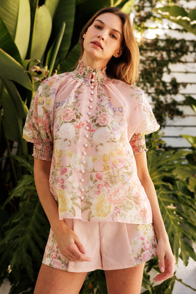 Floral Button Up Top & Short Set