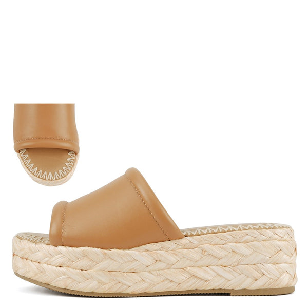 Soda Monte Raffia Braided Platform Sandals