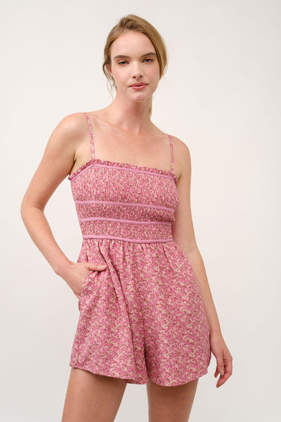 Floral Spaghetti Strap Romper