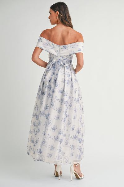 Floral Printed Off Shoulder Maxi Dress