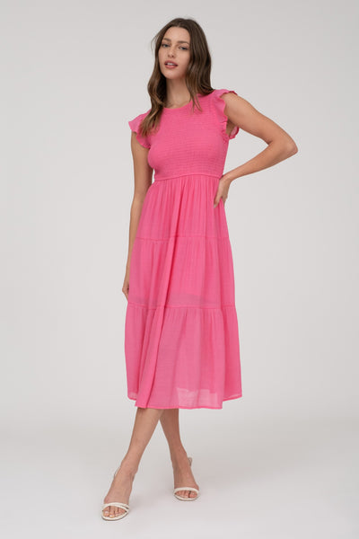Smocked Tiered Midi Dress