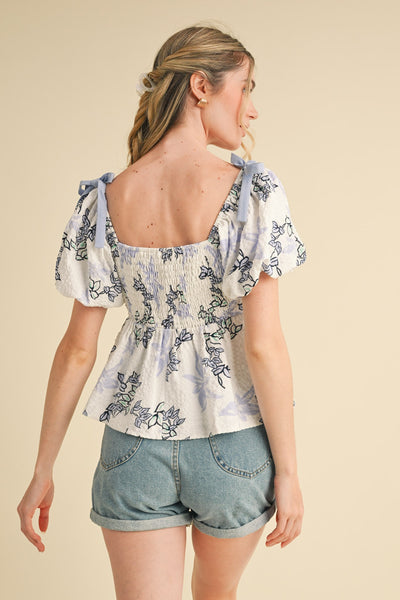 Floral Peplum Waist Top
