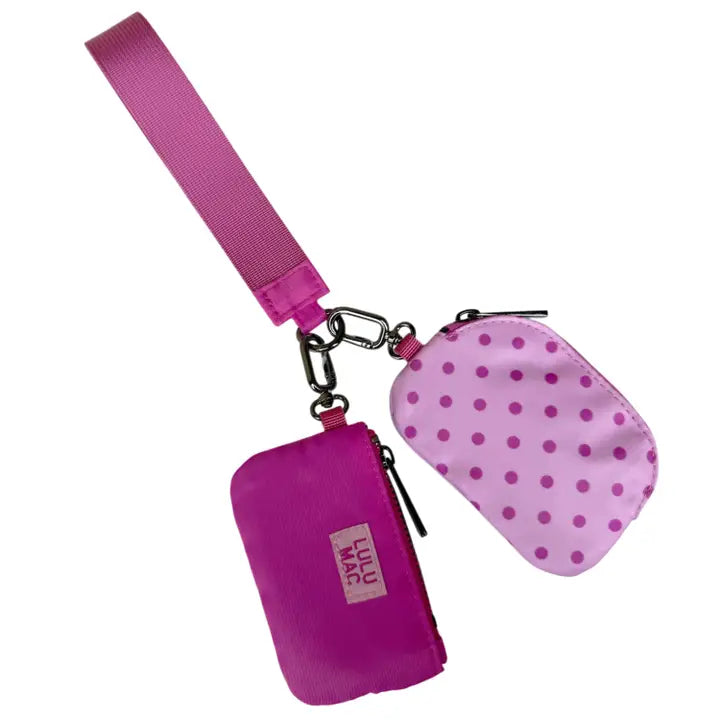Lulu Mac Polka Dot Double Pouch Wristlet